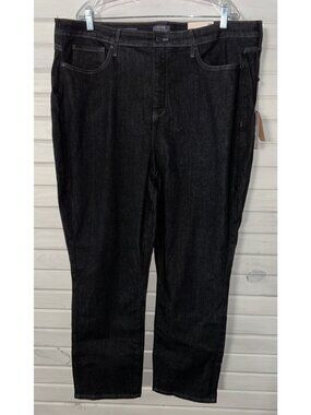 NWT NYDJ Sz PLUS 22W SHERI SLIM Dark Wash Jeans High Rise Black Curve Shaper